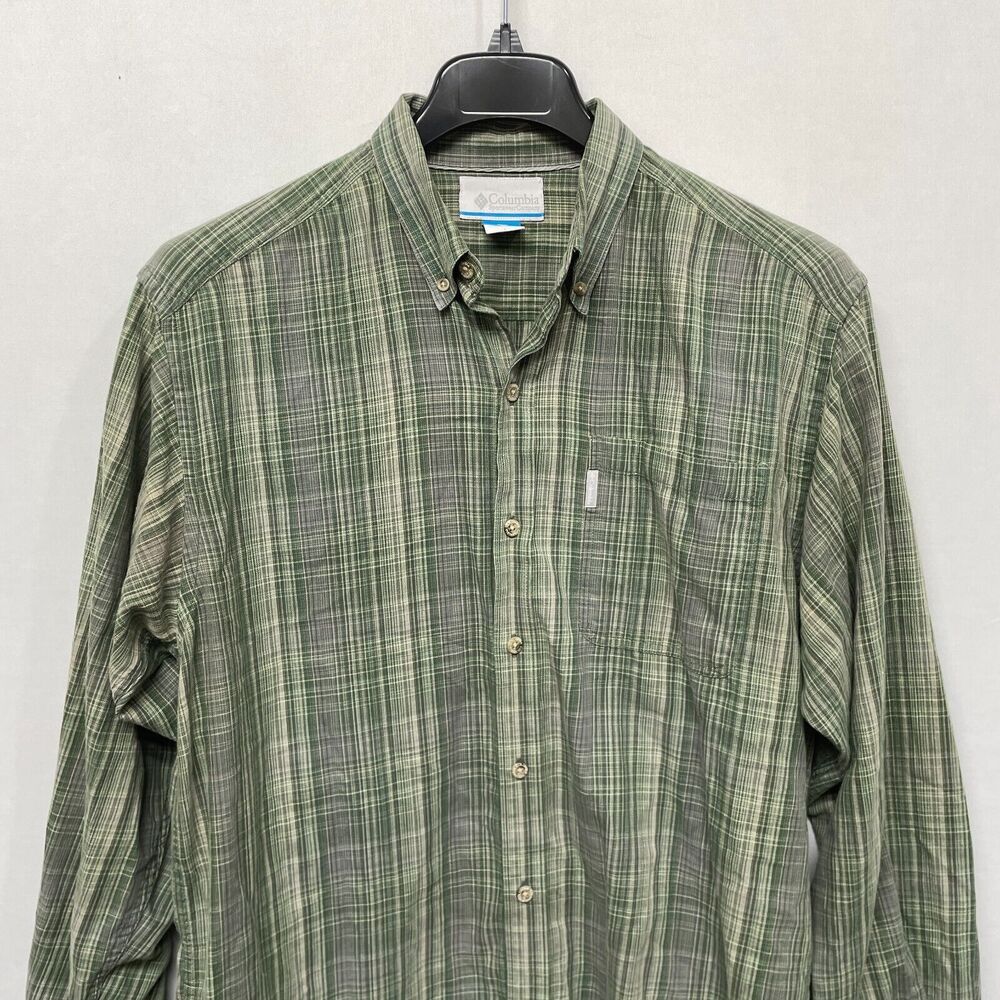 Columbia Men Long Sleeve Button Shirt Top Size Large Cotton B344 -18 - Picture 7 of 13